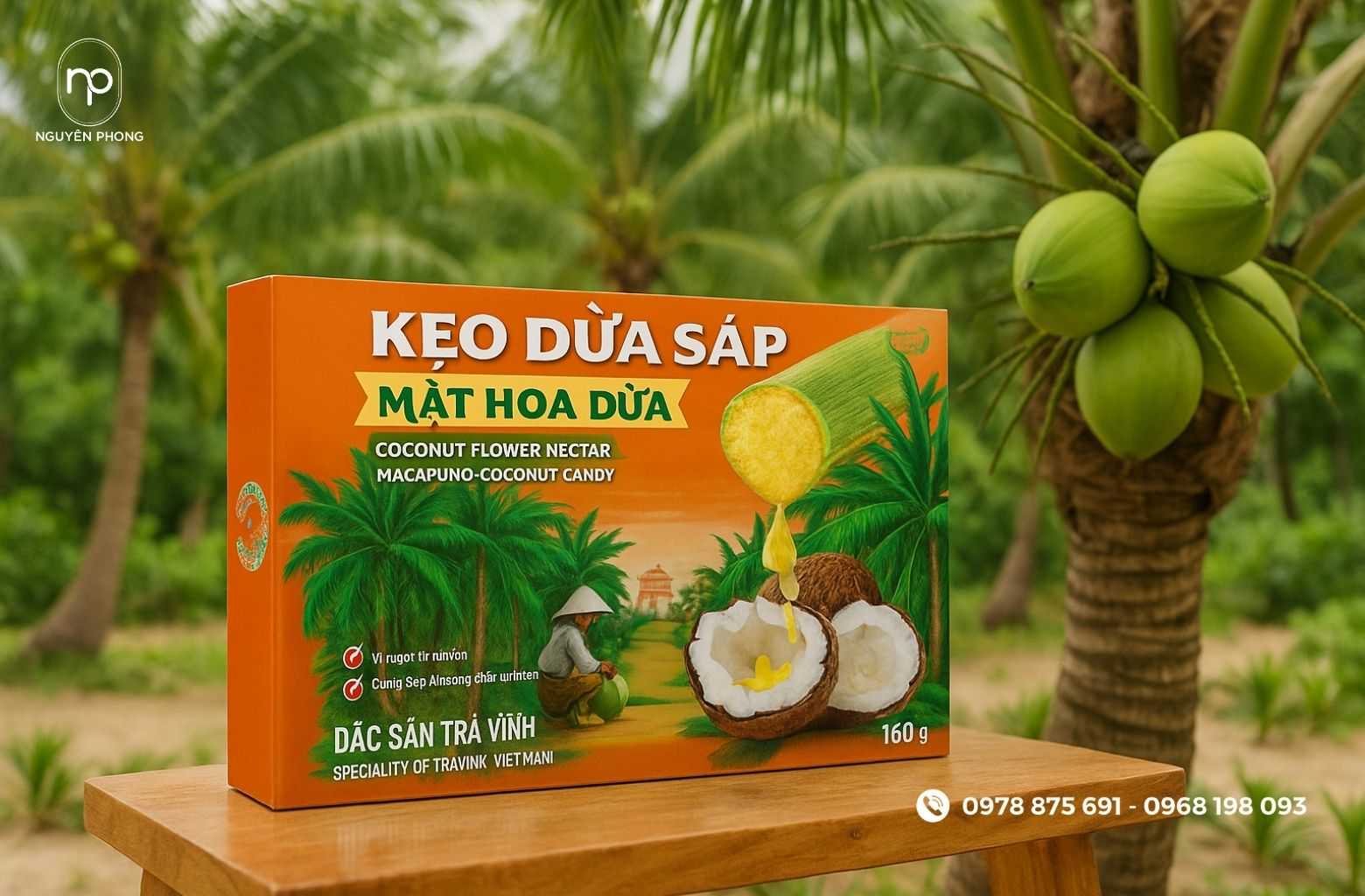 Hộp giấy đựng kẹo dừa sáp